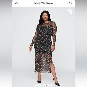 GAP Black Floral Long Sleeve Dress